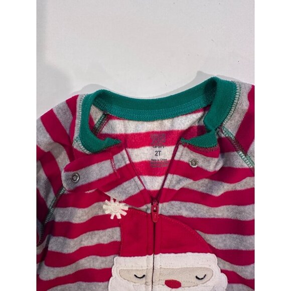 Carters Just One You Fleece Santa Clause Christmas Footed Pajamas Size 2 Toddler - Picture 15 of 16